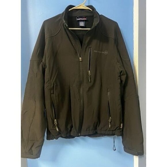 Free Country Mens Medium Black Softshell Jacket With Zippered Pockets & Adjustab - Picture 2 of 8